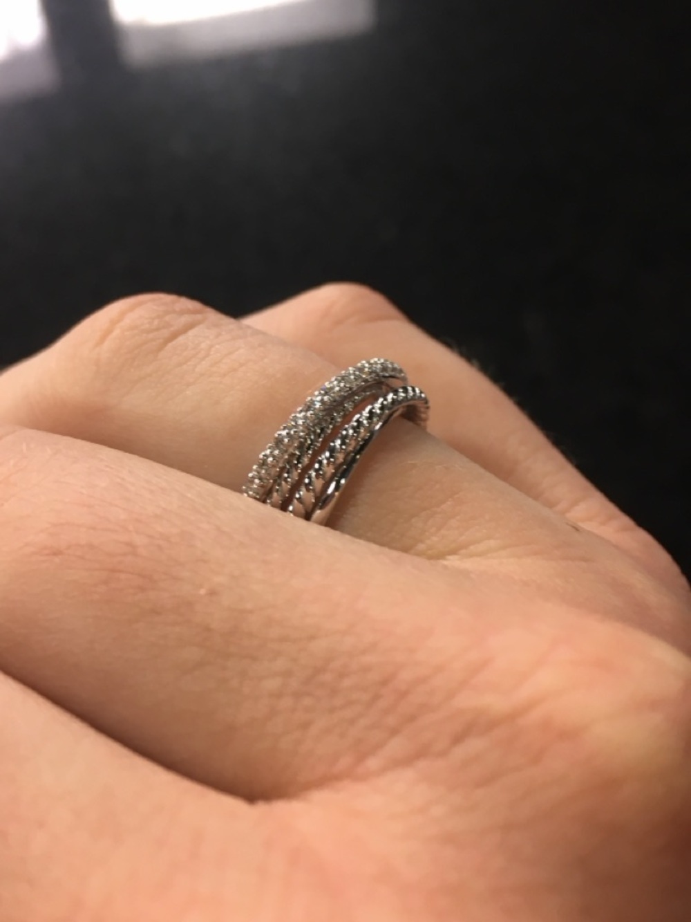 David Yurman Crossover Ring with Diamonds - Picture 3 of 3